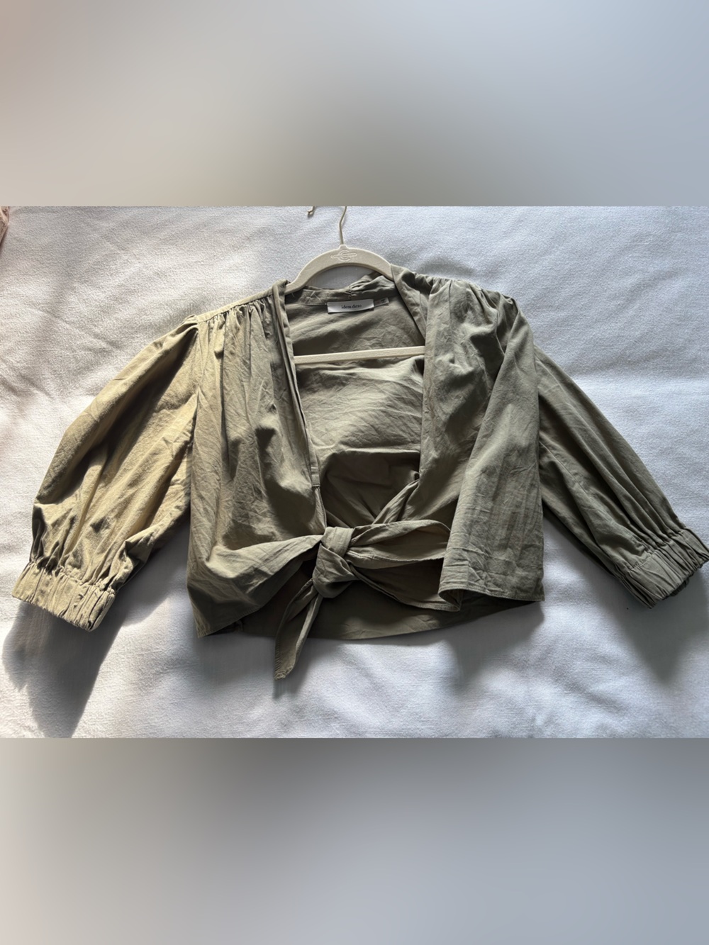 Lightweight Olive Tie-Waist Jacket - Brand: Unknown